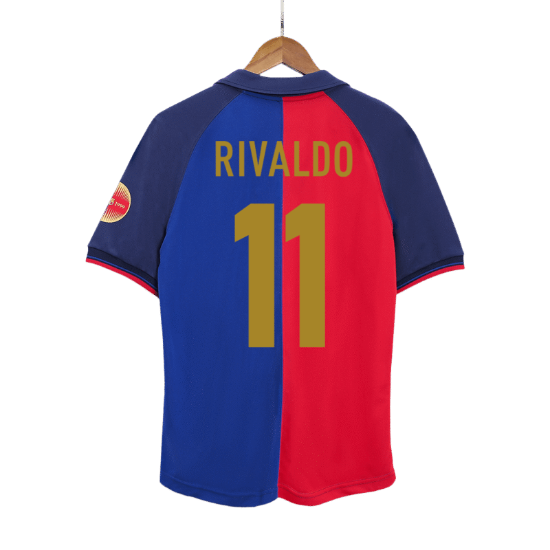 Vintage Soccer Jersey RIVALDO #11 Barcelona Home 1999/00 - 100th Anniversary