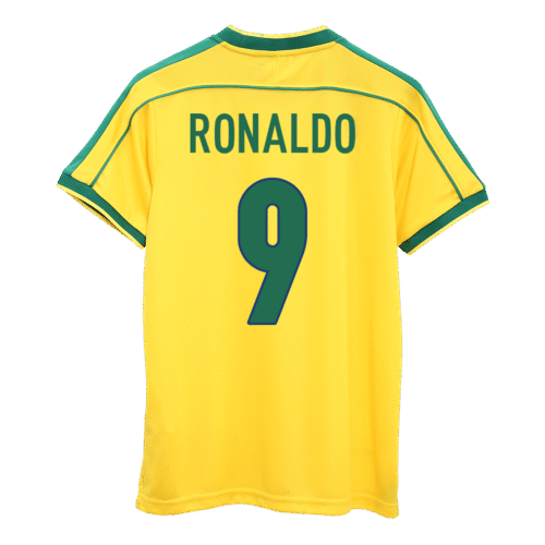Vintage Fußball Trikot RONALDO #9 Brasilien Home 1998