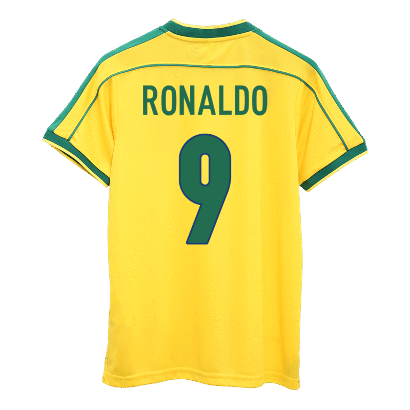 Vintage Soccer Jersey RONALDO #9 Brazil Home 1998