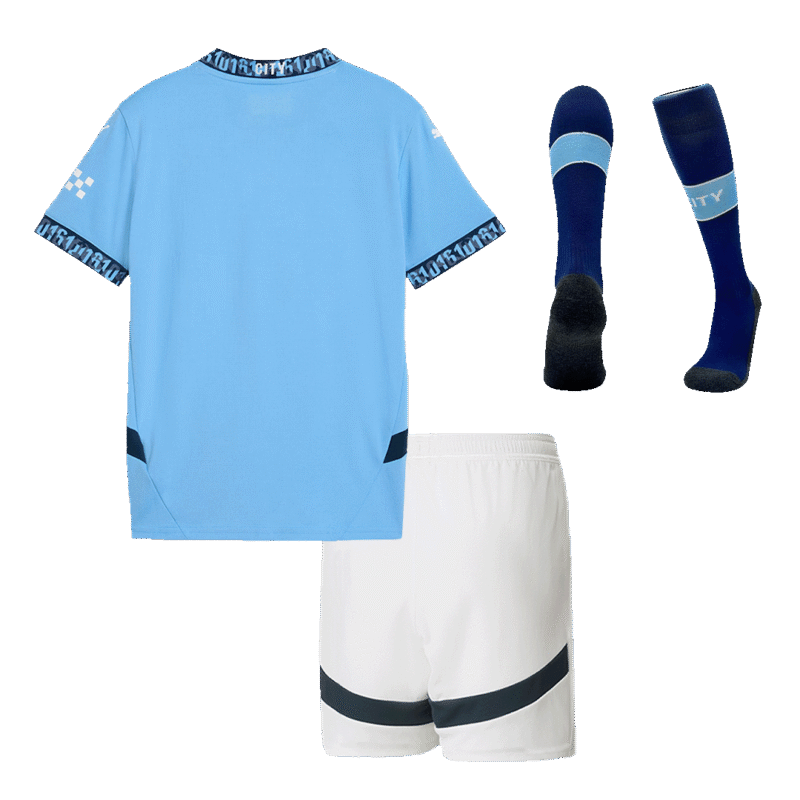 Manchester City Home Kids Soccer Jerseys Full Kit 2024/25