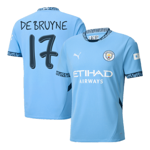DE BRUYNE #17 Manchester City Home Soccer Jersey 2024/25 - UCL