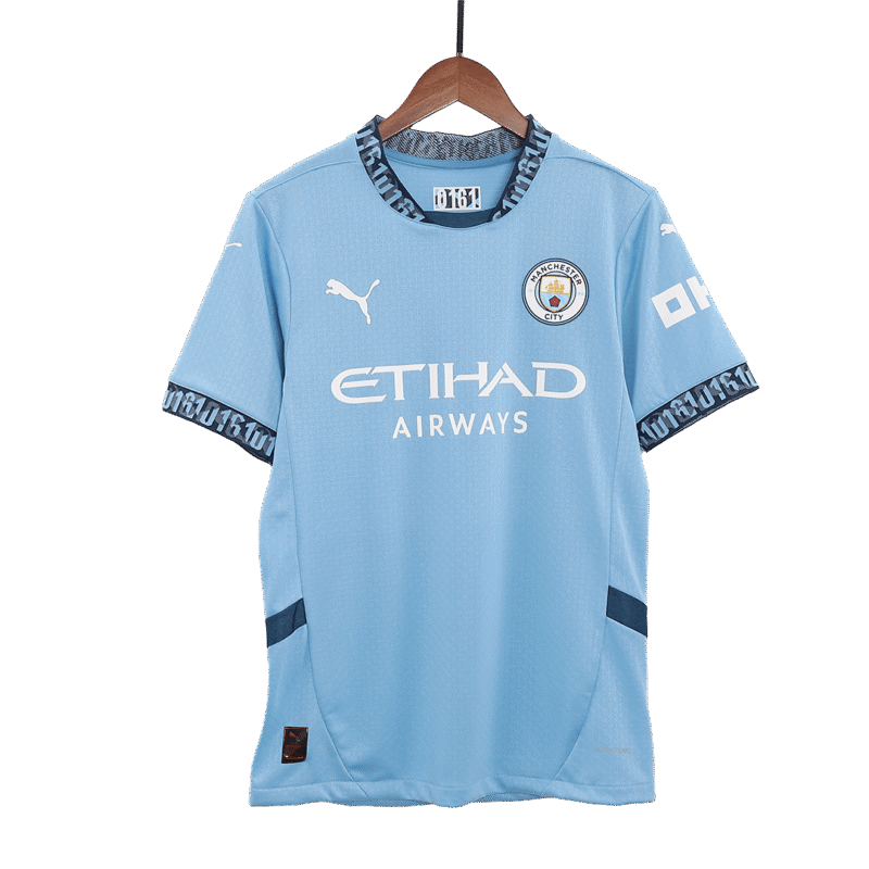 RODRIGO #16 Manchester City Home Authentic Soccer Jersey 2024/25 - UCL
