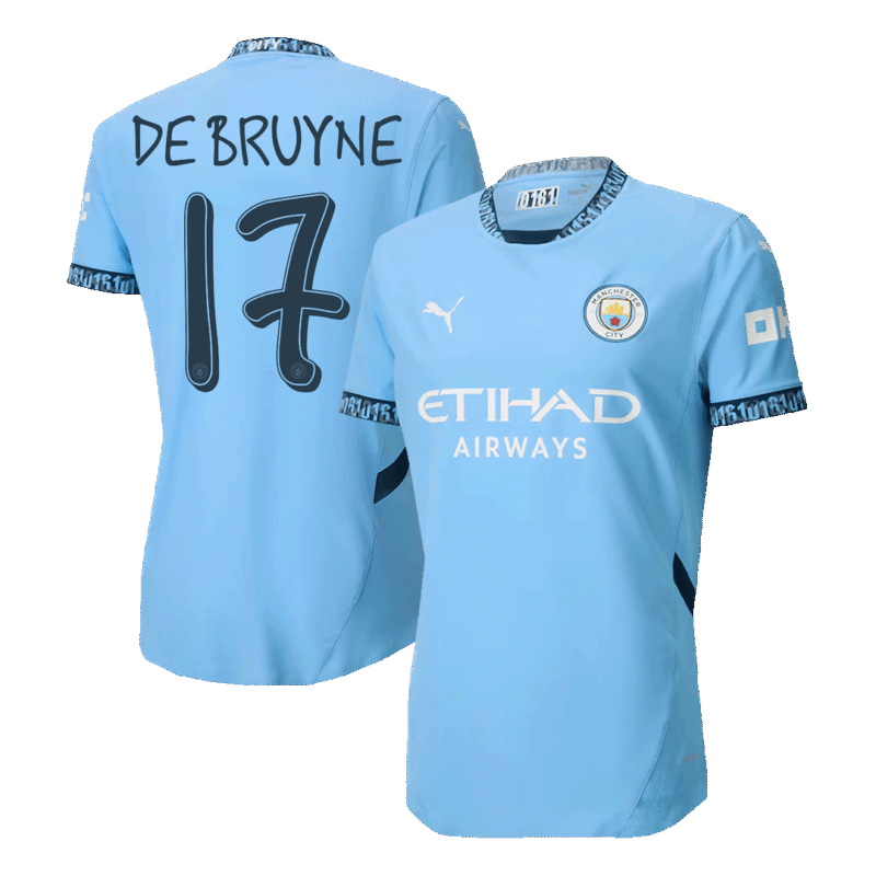 DE BRUYNE #17 Manchester City Home Authentic Soccer Jersey 2024/25 - UCL
