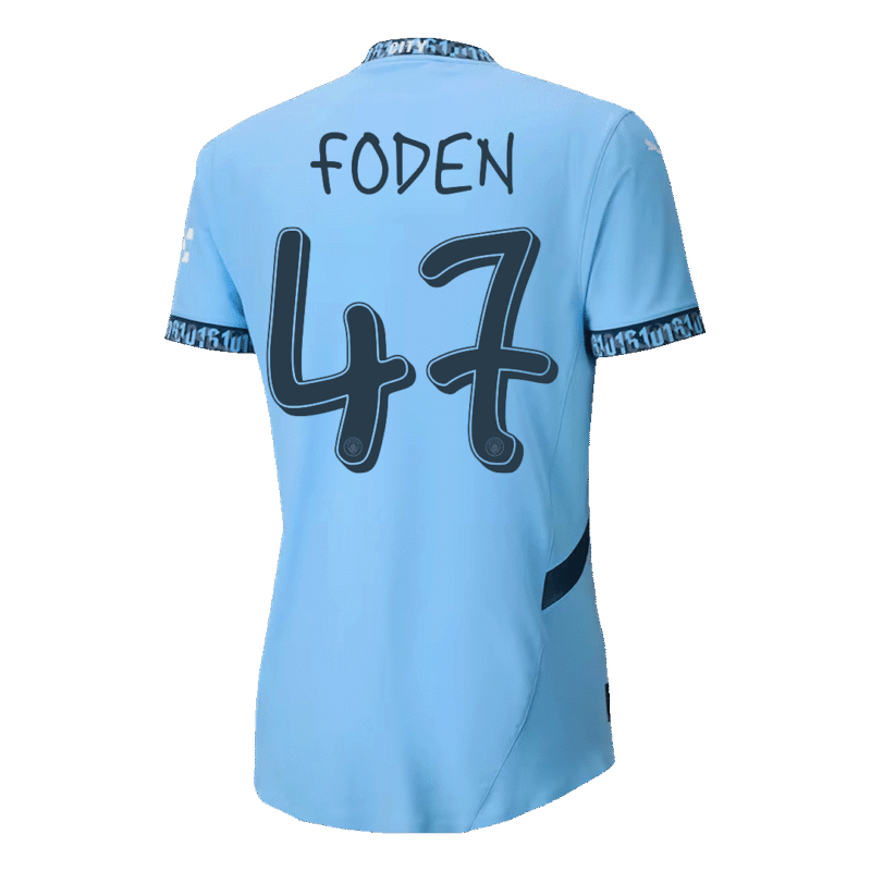 FODEN #47 Camisola de Futebol Autêntica do Manchester City 2024/25 - UCL