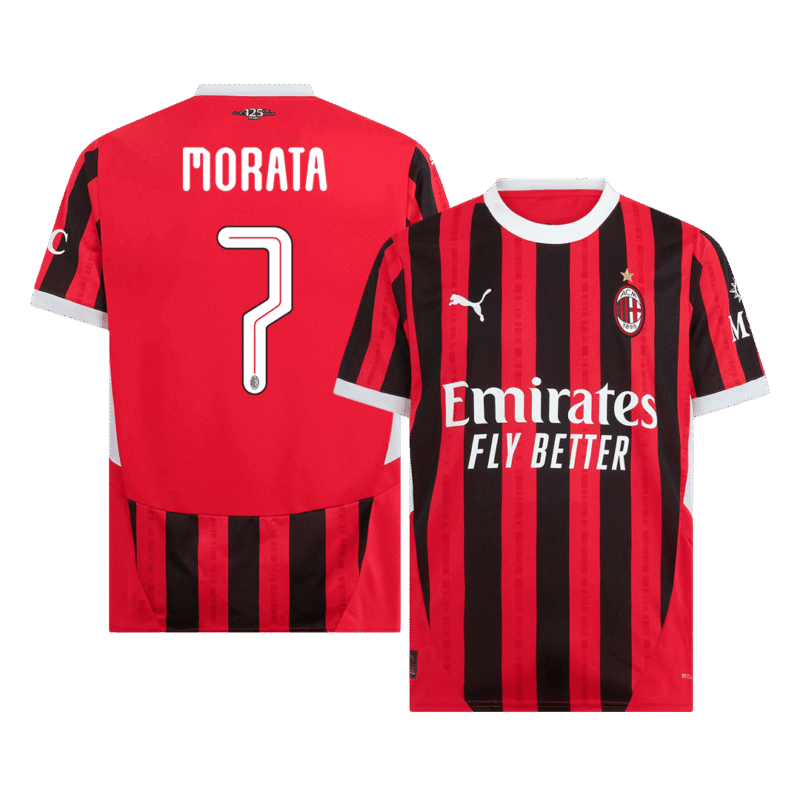 MORATA #7 AC Milan Home Soccer Jersey 2024/25 - UCL