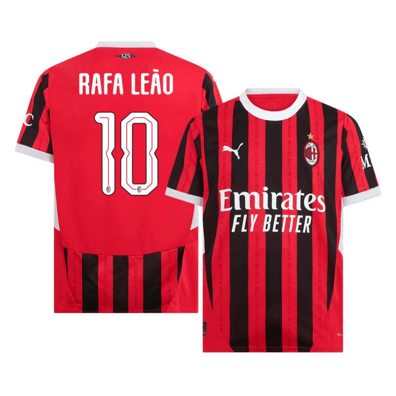 RAFA LEÃO #10 AC Milan Home Soccer Jersey 2024/25 - UCL