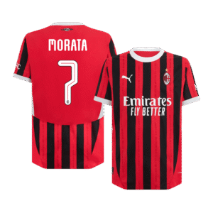 MORATA #7 AC Milan Home Authentic Soccer Jersey 2024/25 - UCL