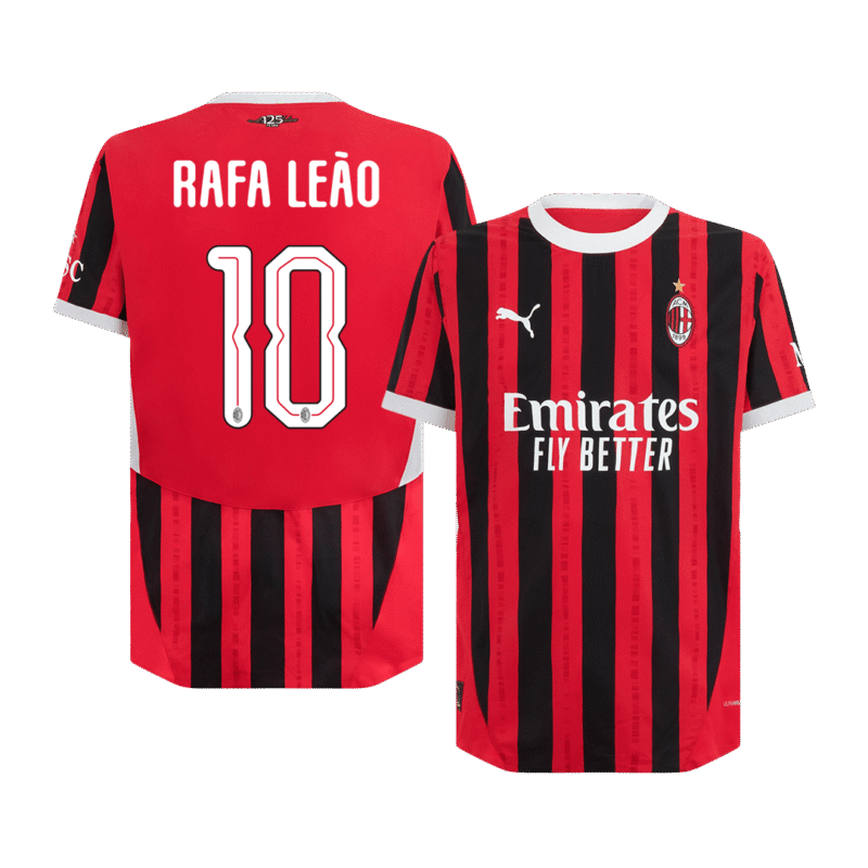 RAFA LEÃO #10 AC Milan Home Authentic Soccer Jersey 2024/25 - UCL