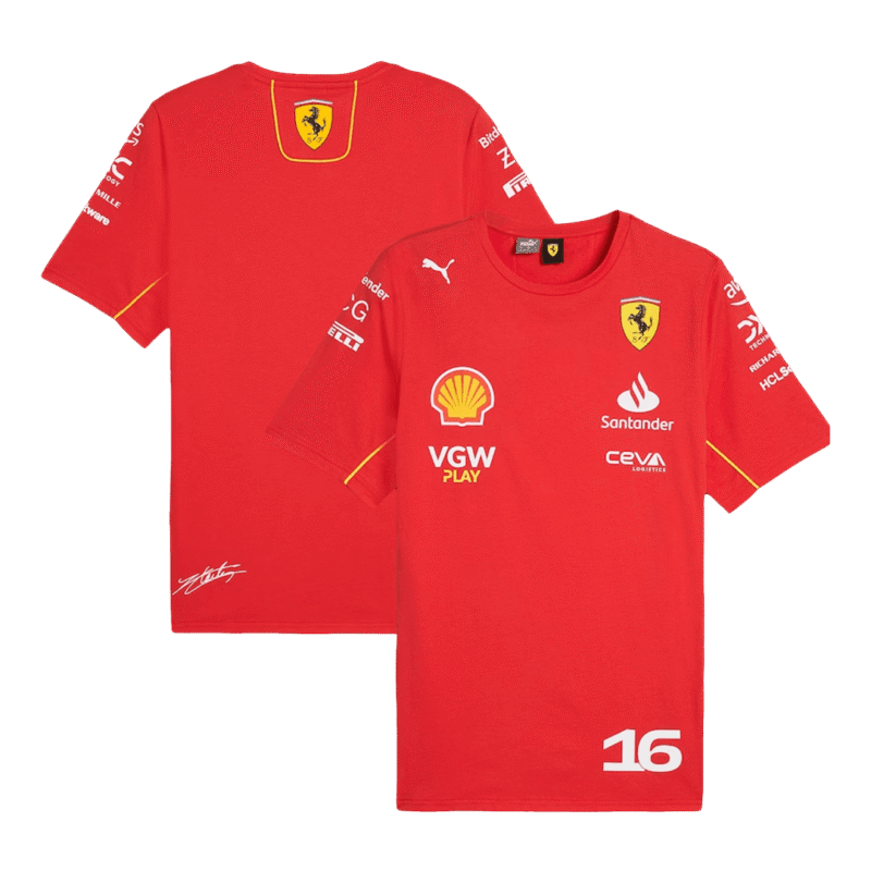 578288_3 Charles Leclerc #16 Ferrari F1 Racing Team Shirt 2024