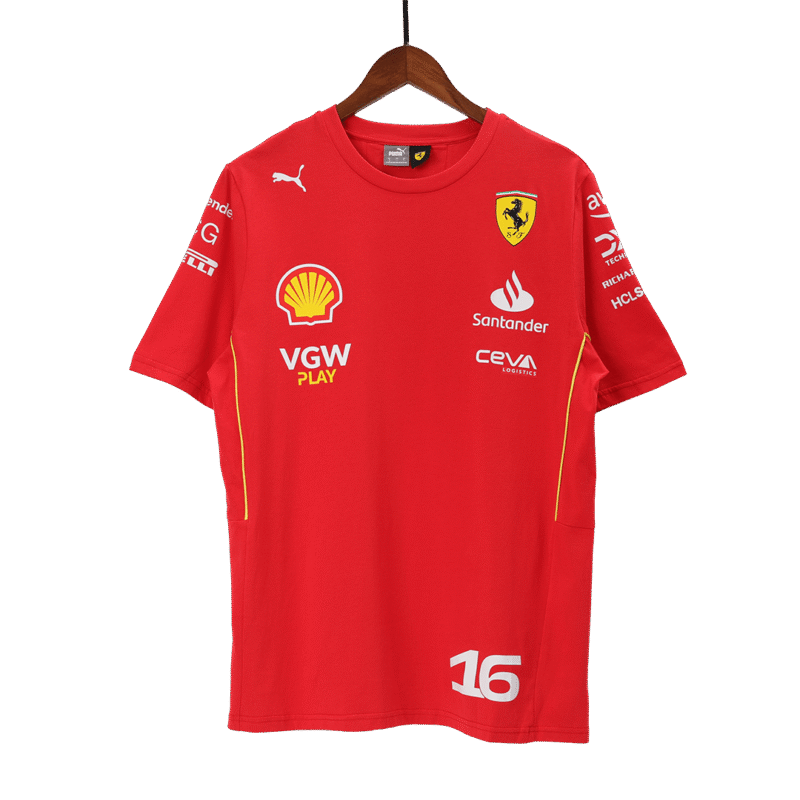 578288_5 Charles Leclerc #16 Ferrari F1 Racing Team Shirt 2024
