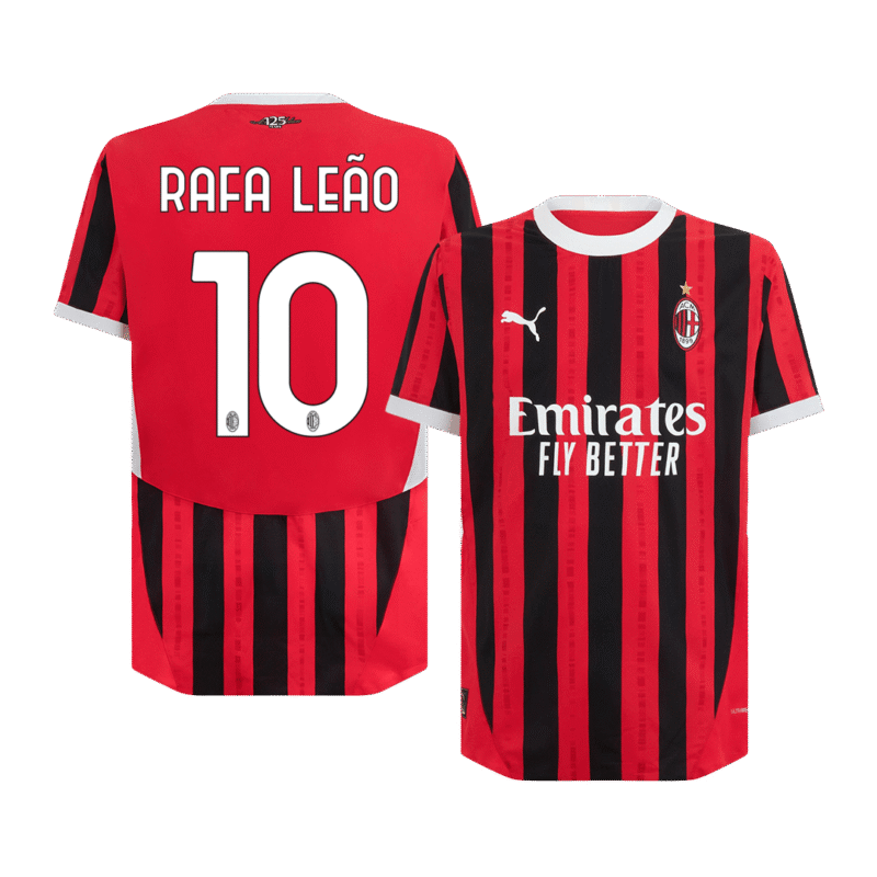 RAFA LEÃO #10 AC Milan Home Authentic Soccer Jersey 2024/25