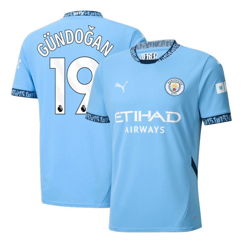 GÜNDOĞAN #19 Manchester City Home Soccer Jersey 2024/25