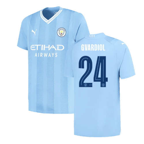 GVARDIOL #24 Manchester City Home Jersey 2023/24 - UCL