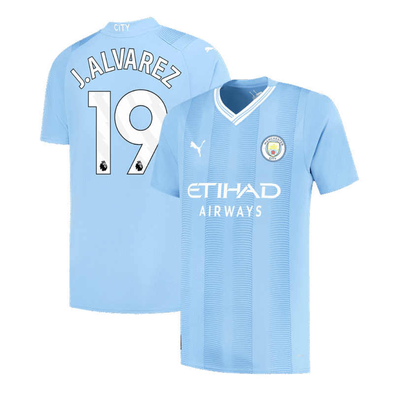 J.ALVAREZ #19 Manchester City Home Soccer Jersey 2023/24
