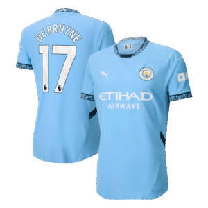 DE BRUYNE #17 Manchester City Home Authentic Soccer Jersey 2024/25