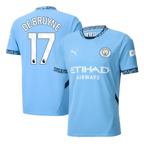 DE BRUYNE #17 Manchester City Home Soccer Jersey 2024/25 - UCL