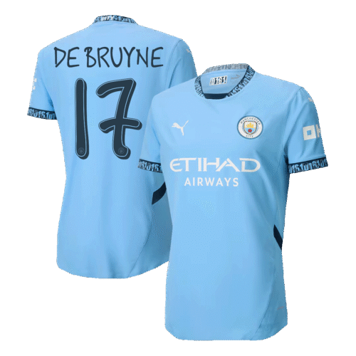DE BRUYNE #17 Manchester City Home Authentic Soccer Jersey 2024/25 - UCL