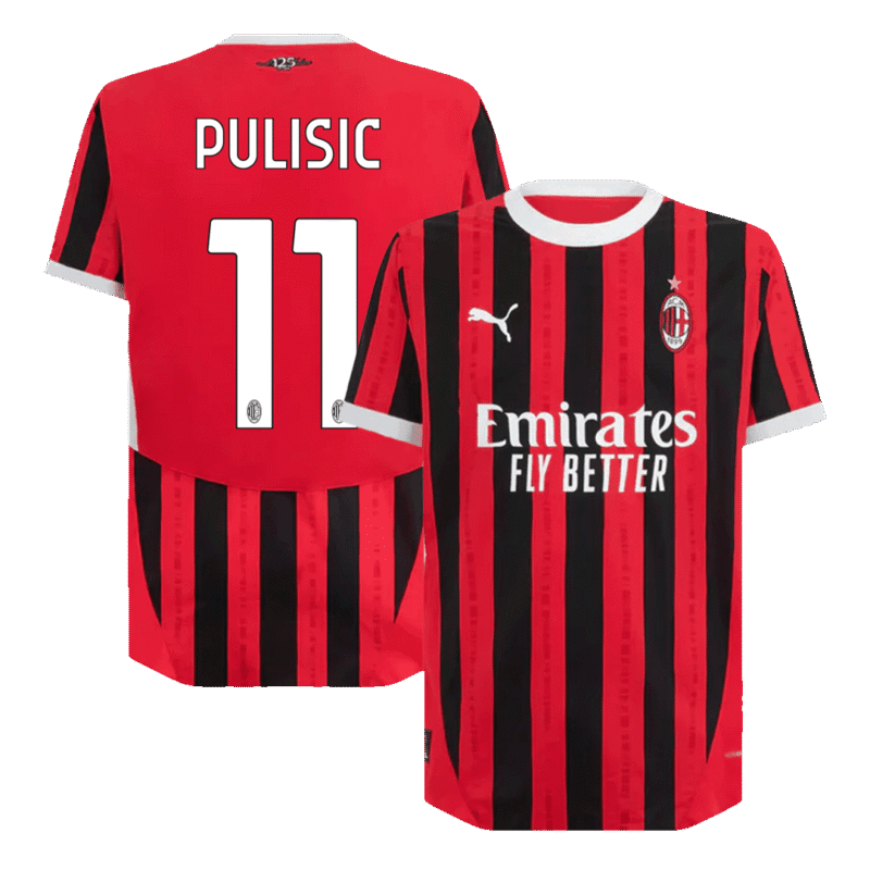 PULISIC #11 Camisola de Futebol Autêntica do AC Milan 2024/25 - UCL