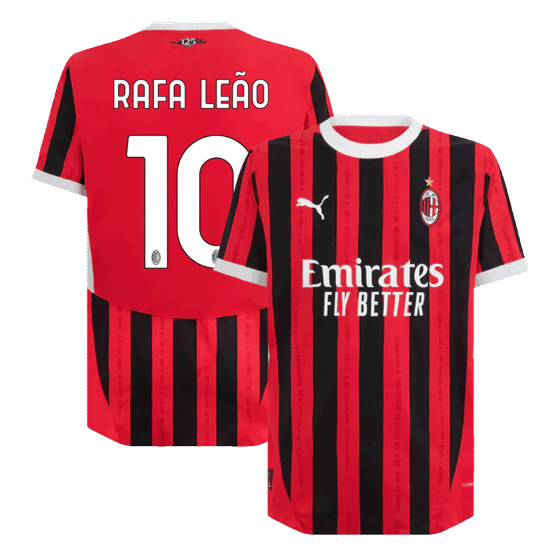 RAFA LEÃO #10 AC Milan Home Authentic Soccer Jersey 2024/25
