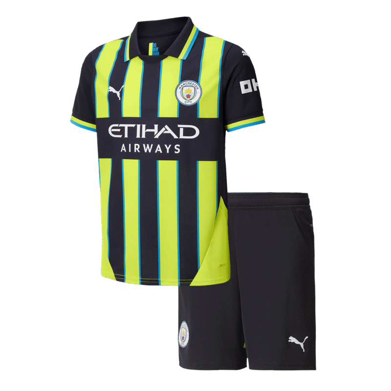 Manchester City Away Kids Soccer Jerseys Kit 2024/25