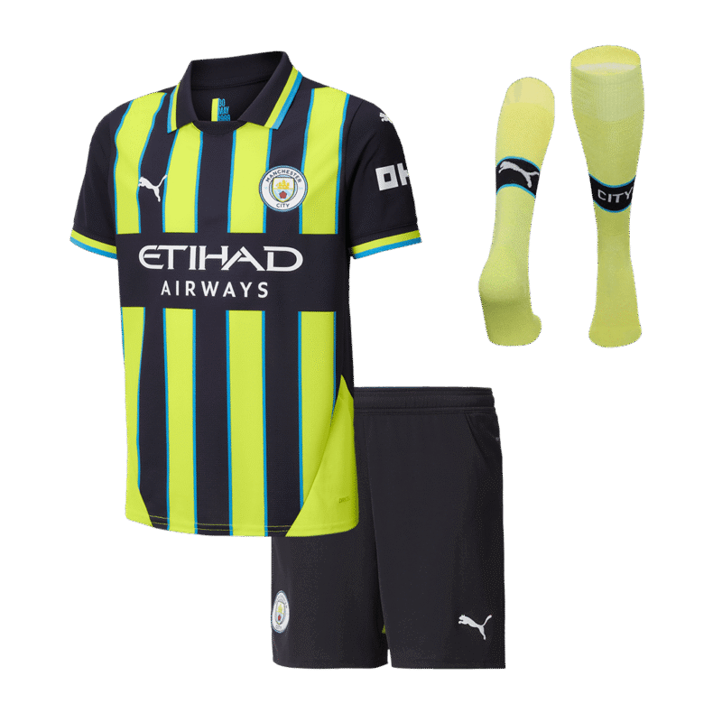 Manchester City Away Kids Soccer Jerseys Full Kit 2024/25