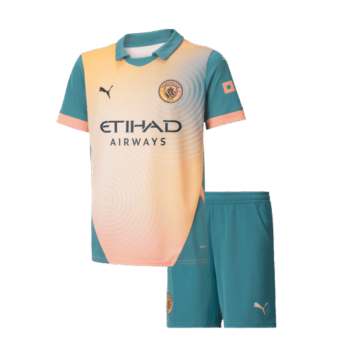 Manchester City Fourth Away Kids Soccer Jerseys Kit 2024/25- Definitely City (UCL)