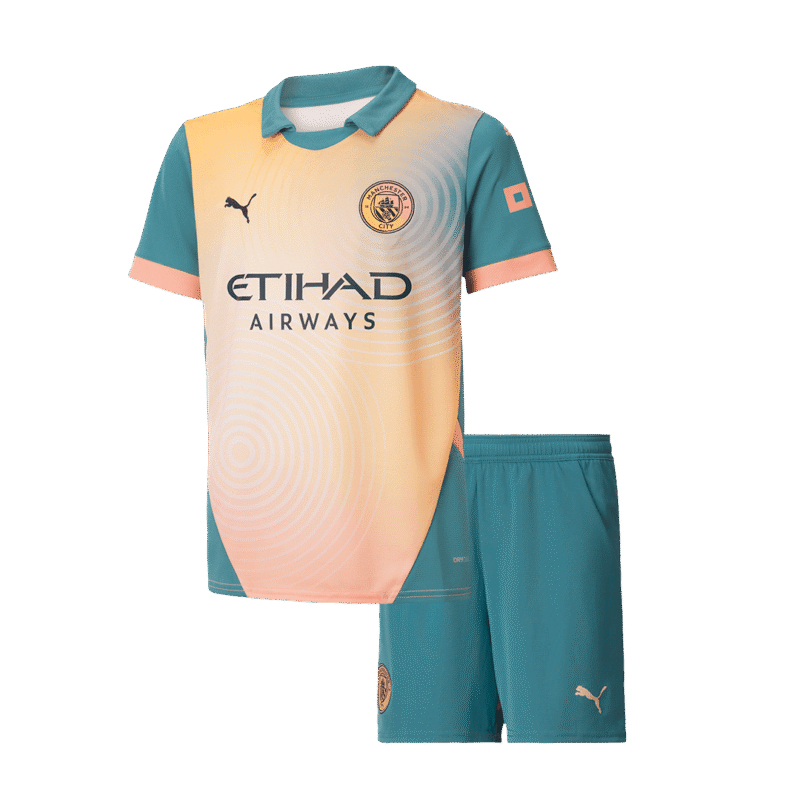 Manchester City Fourth Away Kids Soccer Jerseys Kit 2024/25- Definitely City (UCL)