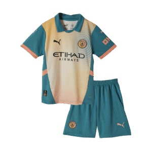 Manchester City Fourth Away Kids Soccer Jerseys Kit 2024/25- Definitely City (UCL)