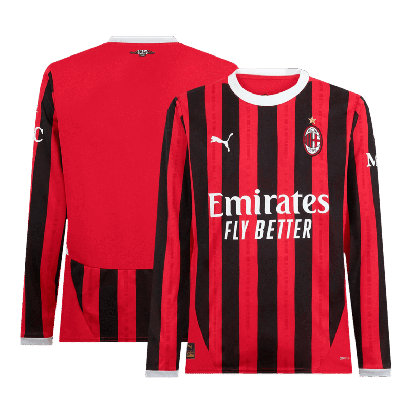 AC Milan Home Long Sleeve Soccer Jersey 2024/25