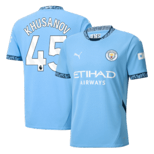 KHUSANOV #45 Manchester City Home Soccer Jersey 2024/25