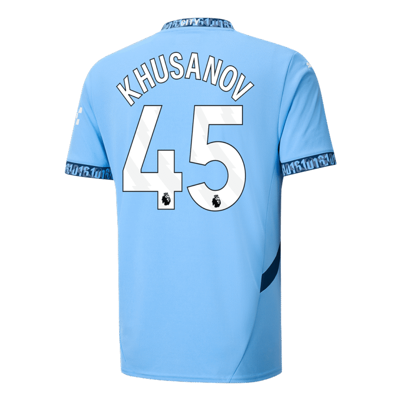KHUSANOV #45 Manchester City Home Soccer Jersey 2024/25