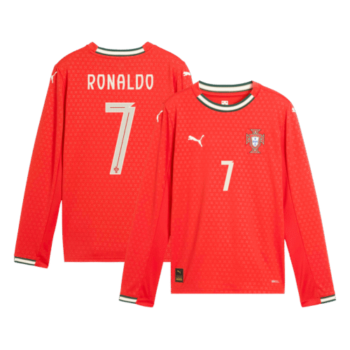 RONALDO #7 Portugal Home Langarm Fußballtrikot 2025