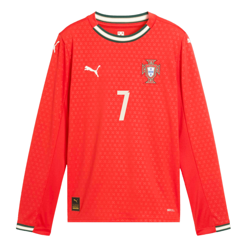 RONALDO #7 Portugal Home Langarm Fußballtrikot 2025