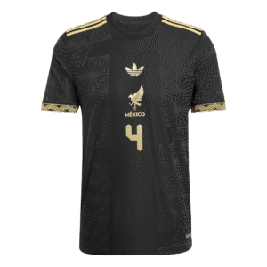 E.ÁLVAREZ #4 Mexico Third Away Authentic Soccer Jersey 2025 -Gold Cup