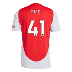 RICE #41 Arsenal Home Authentic Soccer Jersey 2024/25
