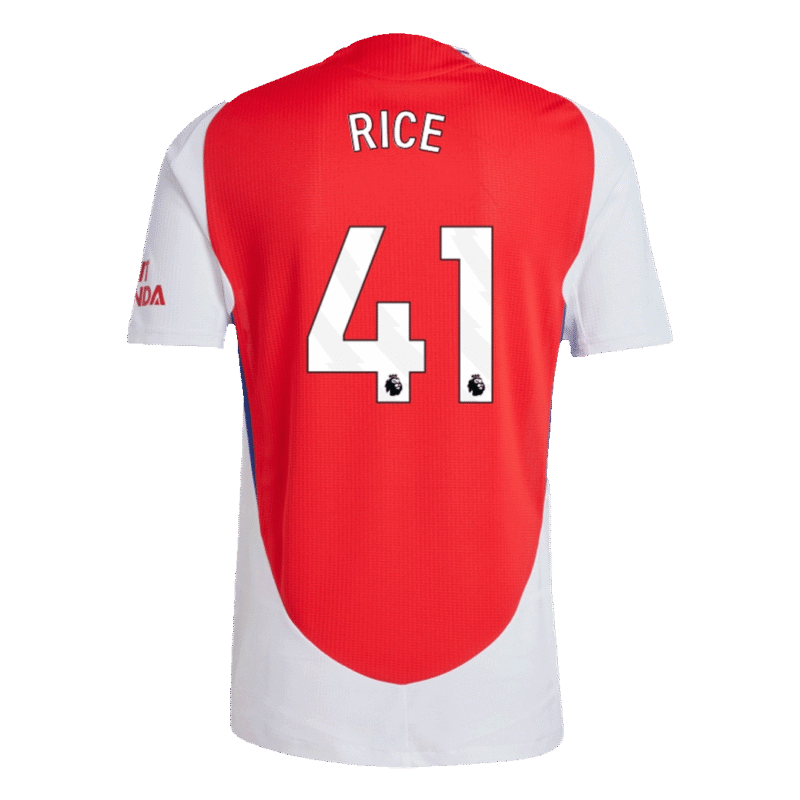 RICE #41 Arsenal Home Authentic Soccer Jersey 2024/25