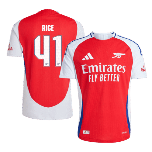 RICE #41 Arsenal Home Authentic Soccer Jersey 2024/25 - UCL