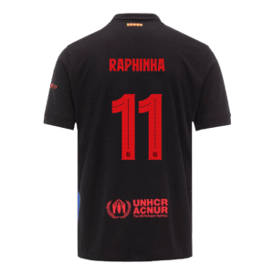 RAPHINHA #11 Barcelona Away Soccer Jersey 2024/25 - UCL (Spotify Logo Without Text)