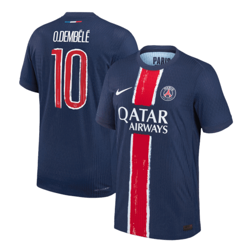 O.DEMBÉLÉ #10 PSG Home Authentic Soccer Jersey 2024/25 - UCL