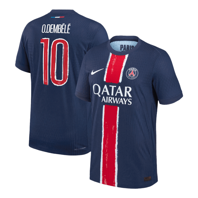 O.DEMBÉLÉ #10 PSG Home Authentic Soccer Jersey 2024/25 - UCL