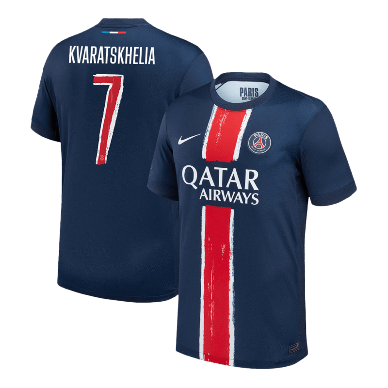 KVARATSKHELIA #7 PSG Home Soccer Jersey 2024/25 -UCL