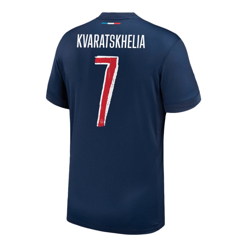 KVARATSKHELIA #7 PSG Home Soccer Jersey 2024/25 -UCL