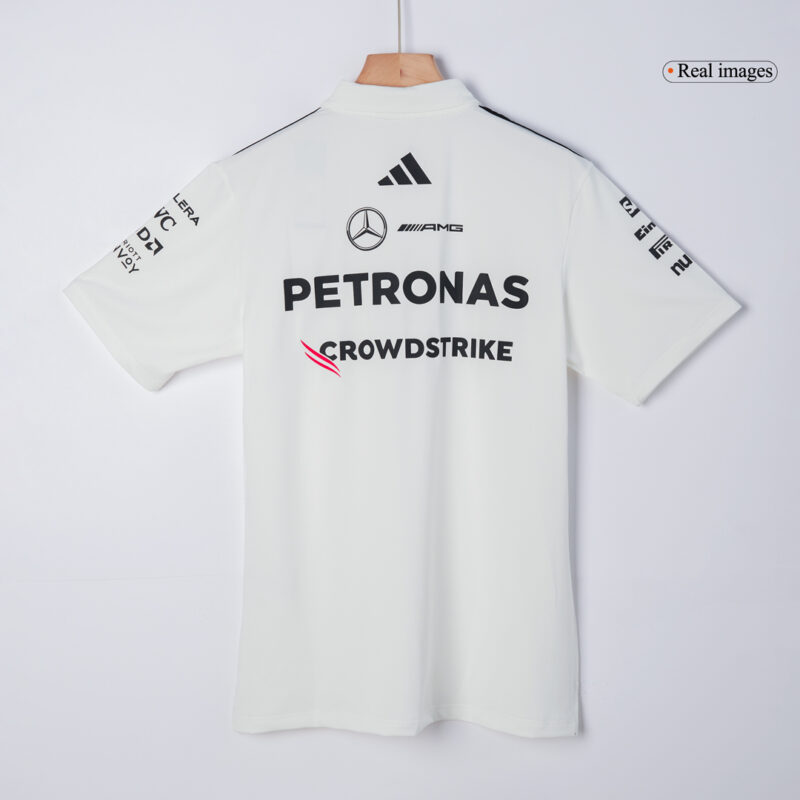 Polo de l'équipe Mercedes AMG Petronas F1 2025 blanc