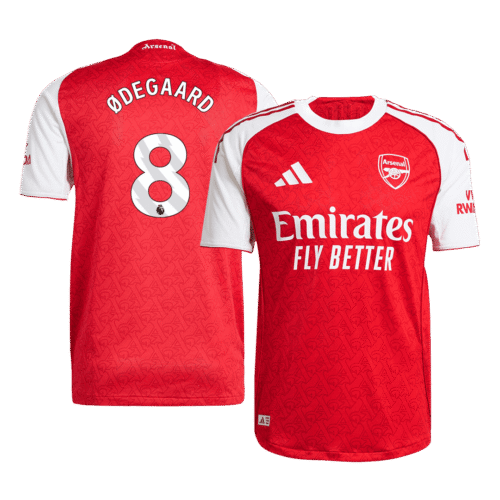 ØDEGAARD #8 Arsenal Home Authentic Soccer Jersey 2025/26