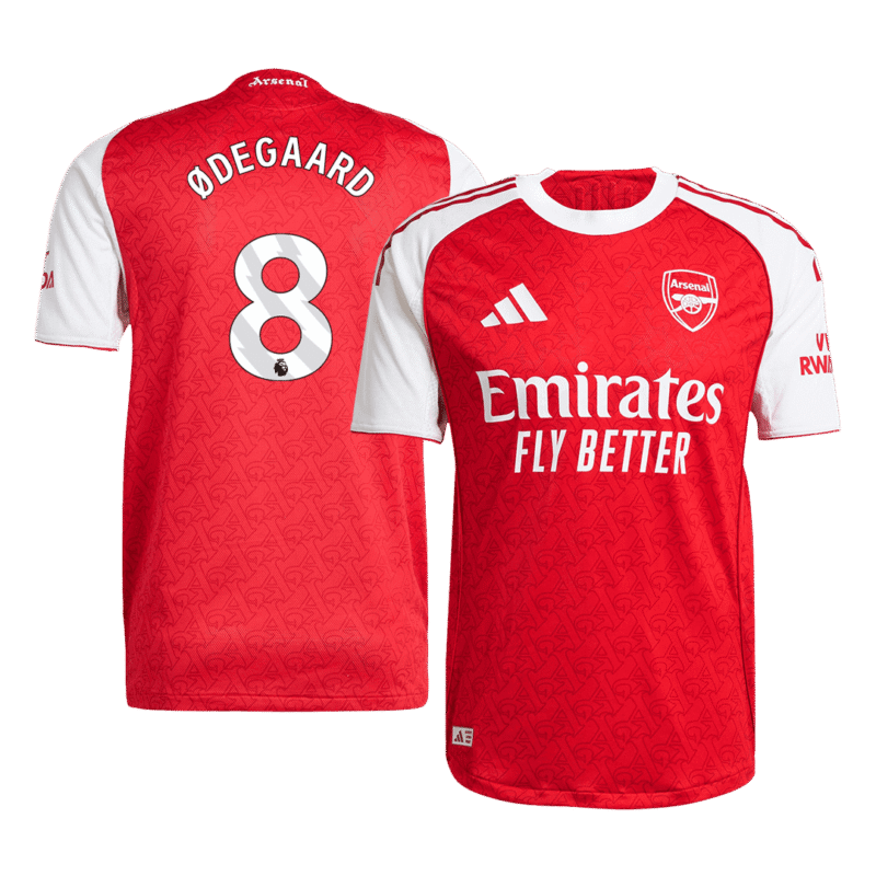 ØDEGAARD #8 Arsenal Home Authentic Soccer Jersey 2025/26