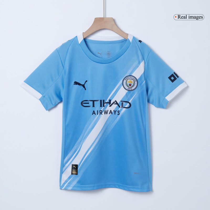 Manchester City Home Kids Soccer Jerseys Kit 2025/26