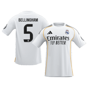 BELLINGHAM #5 Real Madrid Home Soccer Jersey 2025/26