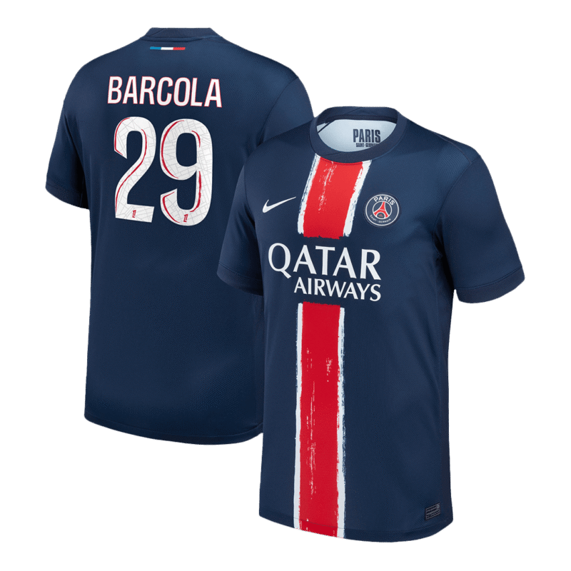 BARCOLA #29 PSG Home Authentic Soccer Jersey 2024/25