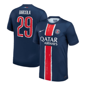 BARCOLA #29 PSG Home Soccer Jersey 2024/25 -UCL