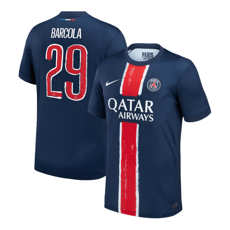 BARCOLA #29 PSG Home Soccer Jersey 2024/25 -UCL